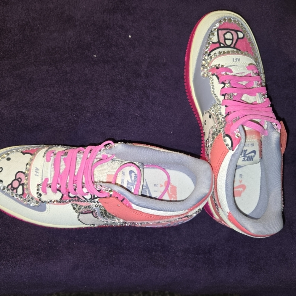 Nike Pink and White Sneakers